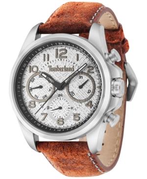 Timberland Men's Smithfield Burnt Orange Leather Strap Watch 46x57mm Tbl14769js13