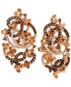 Le Vian Chocolatier Crazy Collection Diamond Fancy Scroll Floral Earrings (1-1/3 Ct. T.w.) In 14k Rose Gold