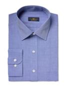 Club Room Estate Men's Classic-fit Wrinkle Resistant Indigo End On End Solid Dress Shirt, Only At Macy's