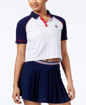 Fila Carletta Cotton Colorblocked Cropped Polo