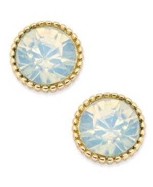 Charter Club Gold-tone Millgrain Iridescent Stone Stud Earrings, Only At Macy's