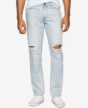Calvin Klein Jeans Men's Faded And Ripped Beyond Blue Wash Jeans