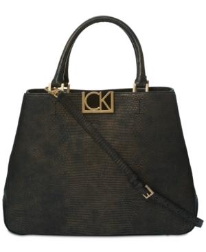 Calvin Klein Kalina Lizard-embossed Large Satchel