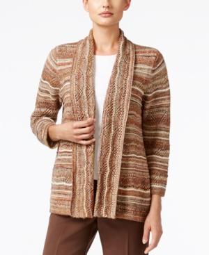 Alfred Dunner Santa Fe Collection Space-dyed Metallic Cardigan