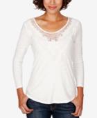 Lucky Brand Lace-applique Top