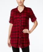 Style & Co. Petite Plaid Tunic Shirt, Only At Macy's