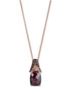 Le Vian Chocolatier Raspberry Rhodolite Garnet (3-1/8 Ct. T.w.) And Diamond (3/10 Ct. T.w.) Pendant Necklace In 14k Rose Gold