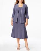 Alex Evenings Plus Size Rhinestone Dress And Jacket