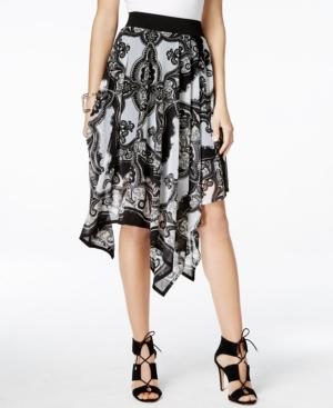 Inc International Concepts Printed Handkerchief-hem Skirt, Only At Macy's