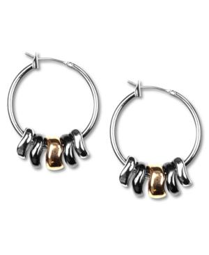 Nine West Earrings, Tri-tone Shaky 1 Hoop Earrings