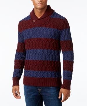 Tommy Hilfiger Men's Sheffield Striped Cable-knit Sweater