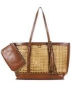 Patricia Nash Distressed Wicker Tote With Capri Clutch