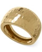 Wide Domed Ring In Italian 14k Gold