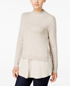 Style & Co. Mock-neck Layered-look Sweater, Only At Macy's