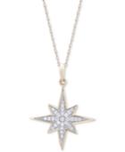 Wrapped Diamond Cluster Star Pendant Necklace (1/6 Ct. T.w.) In 10k Gold, Created For Macy's