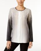 Alfani Ombre-stripe Blouse, Only At Macy's