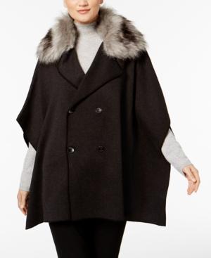 Calvin Klein Faux-fur-collar Knit Cape