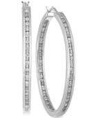 Diamond Hoop Earrings (1/2 Ct. T.w.) In Sterling Silver