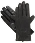 Isotoner Gathered Stretch Leather Tech Gloves