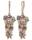 Inc International Concepts Gold-tone Mauve Beaded Cluster Drop Earrings, Only At Macy's