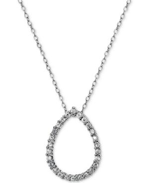 Giani Bernini Cubic Zirconia Open Teardrop Pendant Necklace In Sterling Silver, Created For Macy's