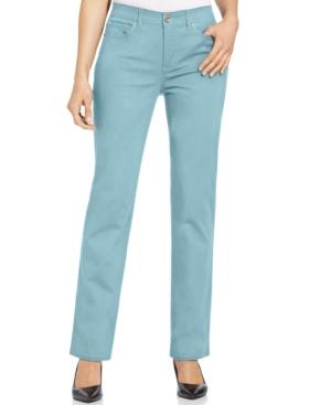 Jm Collection Tummy-control Colored Wash Straight-leg Jeans