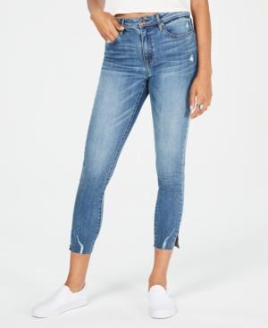 American Rag Juniors' Mid-rise Razor Raw-hem Skinny Jeans, Created For Macy's