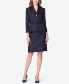 Tahari Asl Belted Jacquard Skirt Suit