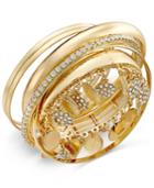 Thalia Sodi Gold-tone Multi-bangle Look Crystal Accented Bracelet, Only At Macy's