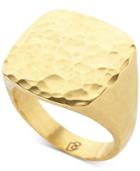 Degs & Sal Men's Hammered Fashion Ring In 14k Gold-plated Sterling Silver