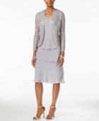 Sl Fashions Tiered Dress And Lace Jacket
