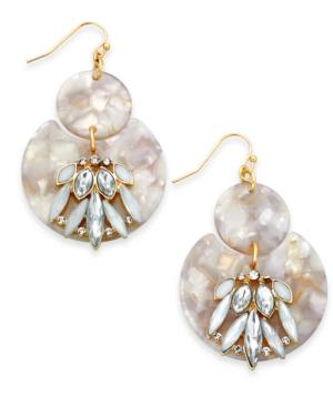 Inc International Concepts Gold-tone Resin Stone & Crystal Drop Earrings, Created For Macy's