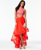Say Yes To The Prom Juniors' 2-pc. Lace High-low Gown, A Macy's Exclusive
