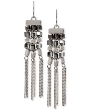 Kenneth Cole New York Silver-tone Beaded Fringe Chandelier Earrings