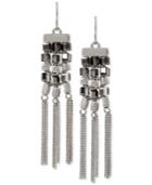Kenneth Cole New York Silver-tone Beaded Fringe Chandelier Earrings