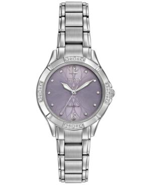Citizen Women's Eco-drive Diamond Accent Stainless Steel Bracelet Watch 30mm Em0450-53x