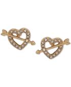 Lonna & Lilly Gold-tone Pave Heart Stud Earrings