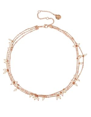 Bcbgeneration Pearl Rose Gold Multi Row Layered Necklace