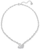 Swarovski Silver-tone Pave Crystal Swan Collar Necklace