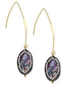 Paul & Pitu Naturally 14k Gold-plated Abalone And Crystal Drop Earrings