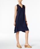 Style & Co Crochet-yoke Handkerchief-hem Dress, Only At Macy's