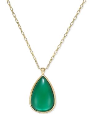 Charter Club Gold-tone Green Crystal Pendant Necklace, Only At Macy's