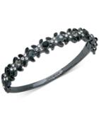 Givenchy Hematite-tone Clear & Colored Stone Bangle Bracelet