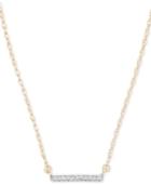 Elsie May Diamond Accent Bar Pendant Necklace In 14k Gold, 15 + 1 Extender.