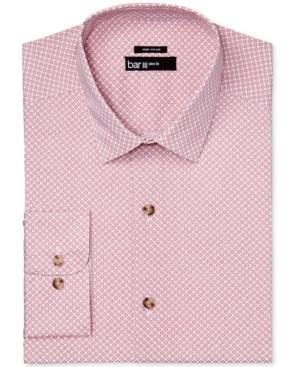Bar Iii Men's Slim-fit Stretch Easy Care Wear Me Out Rust/white Geometric Floral-print Dress Shirt, Only At Macy's