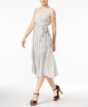 Astr Aida Striped Wrap Dress