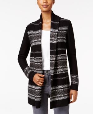 Style & Co Petite Jacquard Sweater Coat, Only At Macy's