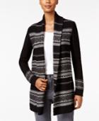 Style & Co Petite Jacquard Sweater Coat, Only At Macy's