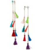 Rachel Rachel Roy Gold-tone Multi-tassel Ear Jacket Linear Drop Earrings
