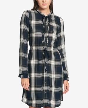 Tommy Hilfiger Ruffled Plaid Shirtdress, Created For Macy's